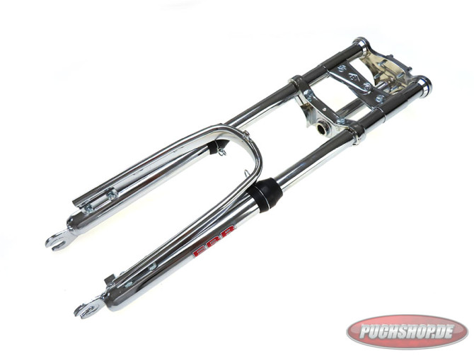 2nd choice front fork Puch Maxi EBR long 65cm heavy version chrome with stabi (slightly damaged) main